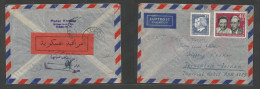 PALESTINE. 1962 (April) DDR, East Germany, Bitterfeld - Jerusalem, Jordan, Palestine. Air Multifkd Envelope, Tied Cds. R - Palästina