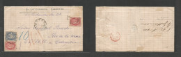 NORWAY. 1880 (8 Nov) Grimstad - Colombia, Rio Hacha, South America Via London (15 Nov) Multifkd Env (further Stamp Missi - Otros & Sin Clasificación