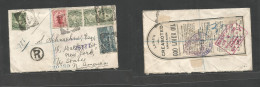 NEW ZEALAND. 1910 (8 VR = March) Damaru - USA, NY (Apr 8) Via San Francisco. Registered Multifkd Envelope. VF Usage + Ti - Other & Unclassified