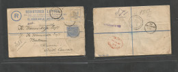 NEW ZEALAND. 1900 (6 Feb) Palmerston - Batoum, South Caucase, Rusia (17 March, Gregorian) Registered 3d Blue Stat Envelo - Altri & Non Classificati