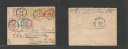 NETHERLANDS. 1899 (29 March) Utrecht - Freising, Germany (30 March) Multifkd Envelope With 8 Stamps, Tied Cds. Arrival C - Otros & Sin Clasificación