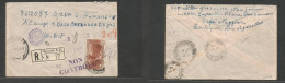 LEBANON. 1943 (Nov 5) Beyrouth - Palestine, MEF "A" Camp Base Depart 5 WWII Military Usage. Registered Censored Usage, C - Libanon