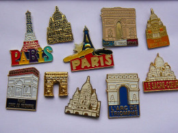 10 Pin S MONUMENTS PARISIENS Different - Steden