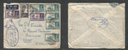 INDIA. 1939 (13-15 Sept) Navy Officer Mail. Bombay - England, Kent. Air Multifkd Envelope, Civil + Special Oval Military - Otros & Sin Clasificación