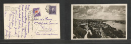 HUNGARY. 1936 (11 April) Budapest - Liechtenstein, Vaduz (14 April) 10f Single Fkd Ppc + Taxed (poste Restante) P. Due 5 - Sonstige & Ohne Zuordnung