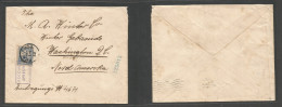 HUNGARY. 1911 (Apr 11) Perjamos - USA, Washington DC (25 April). Single 25 Fill Blue Fkd Env. Nice Item. - Other & Unclassified