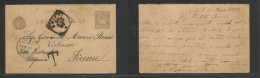 HUNGARY. 1903 (28 March) Reply Half 5f Green Doble Stat Card Proper Usage. Italy, Chietti - Fiume (31 March) + Taxed. Gr - Andere & Zonder Classificatie