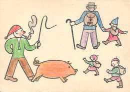 Dessin D'enfant Cochon Pipe Edition Carlit Zurich Langenthal 1949 - Kindertekeningen