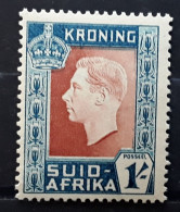 SOUTH AFRICA SUID AFRIKA 1937 King George VI Coronation Kroning , Yvert 87 , 1 S Bleu Et Brun Rouge Neuf ** MNH TTB - Unused Stamps