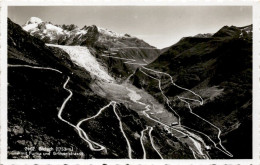 Gletsch Mit Furka Und Grimselstrasse (2402) * 1935 - Obergoms