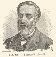 Niccolò Ferracciù - Ritratto - Incisione Antica Del 1926 - Engraving - Stiche & Gravuren