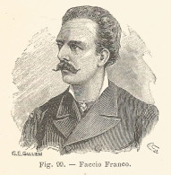 Ritratto Di Faccio Franco - Incisione Antica Del 1926 - Engraving - Stiche & Gravuren