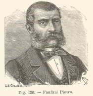 Ritratto Di Pietro Fanfani - Incisione Antica Del 1926 - Engraving - Stiche & Gravuren