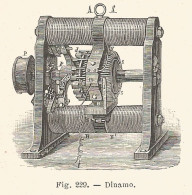 Dinamo - Xilografia D'epoca - 1926 Old Engraving - Stiche & Gravuren