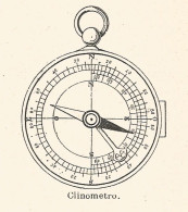 Clinometro - Xilografia D'epoca - 1926 Old Engraving - Stiche & Gravuren