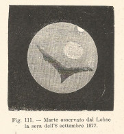 Marte Osservato Dal Lohse - Xilografia D'epoca - 1928 Old Engraving - Stiche & Gravuren