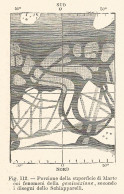 Porzione Superficie Di Marte - Xilografia D'epoca - 1928 Old Engraving - Stiche & Gravuren