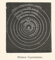 Sistema Copernicano - Xilografia D'epoca - 1924 Old Engraving - Prints & Engravings