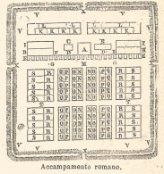Accampamento Romano - Xilografia D'epoca - 1924 Old Engraving - Stiche & Gravuren