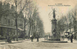 58 - Cosne Cours Sur Loire - Boulevard Et Statue De La République - Animée - Correspondance - CPA - Oblitération De 1928 - Cosne Cours Sur Loire