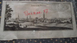 LIMOGES, LEMOVICUM, Gravure XVII,  Noir Et Blanc,  Format 35 X 14 CM, Vue Générale - Zonder Classificatie