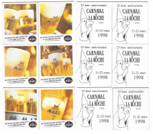 297a Brij. Maes Waarloos Rv Carnaval De La Roche 1998 (6 Stuks) - Bierdeckel