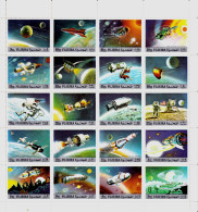 1972 Fujeira "Missions - Outer Space", Mi. 957/976, Series 20 Values In Block, MNH , CV 12 Euro - Fudschaira