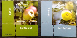 Aland Islands 2011, Apples From The Aland Islands, MNH Stamps Set - Aland