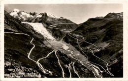 Gletsch Mit Furka Und Grimselstrasse (2402) * 21. 8. 1937 - Obergoms