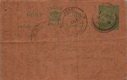 India Postal Stationery 1/2A George V Kekri Cds  - Ansichtskarten