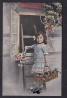 Illustration Of Girl With Flowers / Postcard Circulated, 2 Scans - Abbildungen