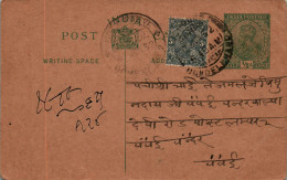 India Postal Stationery 1/2A George V  - Ansichtskarten