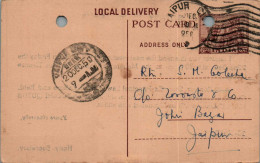 India Postal Stationery Horse 6p To Jaipur Rotary Club Jaipur - Cartes Postales