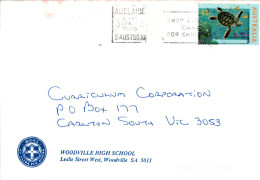 Australia Cover Turtle Woodville High School To Carlton - Storia Postale