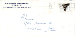 Australia Cover Butterfly Fibreton Industries East Keilor  - Lettres & Documents
