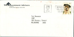 Australia Cover Dog The Investment Advisers  To Melbourne - Storia Postale