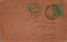 India Postal Stationery George V 1/2A Khatauli Cds Chandulai Ghansaamdas - Postcards