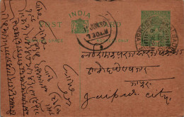 India Postal Stationery George V 1/2A Kalbadevi Bombay Cds - Postcards