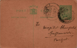 India Postal Stationery George V 1/2A Bombay Cds Marothwala - Ansichtskarten