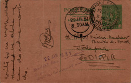 India Postal Stationery 9p Jodhpur Cds Aligarh Cds - Postcards