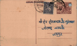 India Postal Stationery Horse 6p Elephant - Ansichtskarten