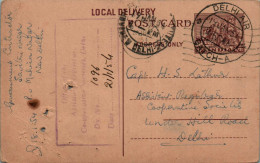 India Postal Stationery Horse 6p Delhi Cds  - Ansichtskarten