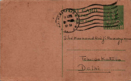 India Postal Stationery 9p To Delhi - Postkaarten