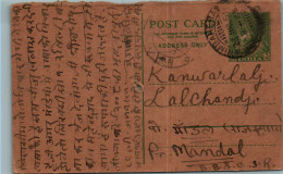 India Postal Stationery 9p To Mandal - Ansichtskarten