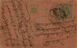India Postal Stationery 1/2A George V  - Postcards
