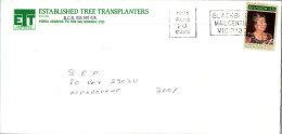 Australia Cover Queen Elizabeth Established Tree Transplanters  To Melbourne - Brieven En Documenten