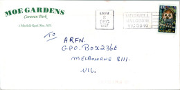 Australia Cover Owl Moe Gardens Caravan Park  To Melbourne - Briefe U. Dokumente