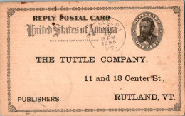 US Postal Stationery 1c Randolph VT To Tuttle Rutland VT 1896 - ...-1900
