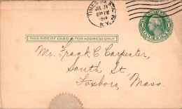 US Postal Stationery 1c Times Sq To Foxboro Mass 1914 - 1901-20
