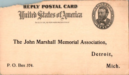 US Postal Stationery 1c To John Marshall Detroit Mitch - 1901-20